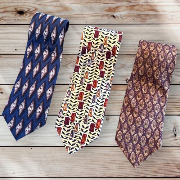 Lot of 3 Men's Silk Ties from Nordstrom, JZ Richards & Ferrell Reed, EUC - Picture 1 of 4